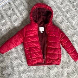 Cat & Jack Red Quilted Hooded Puffer Jacket for Kids